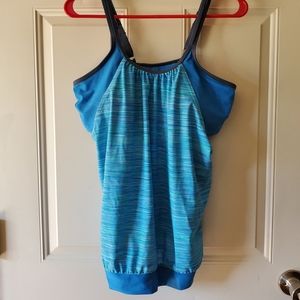 Free Country Bralette Bathing Suit Top Blue XL